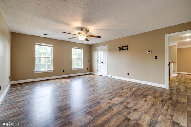 369 Eldon Yates Dr, Stanley, VA 22851 - spare room with wood finished floors, a ceiling fan, and a textured ceiling