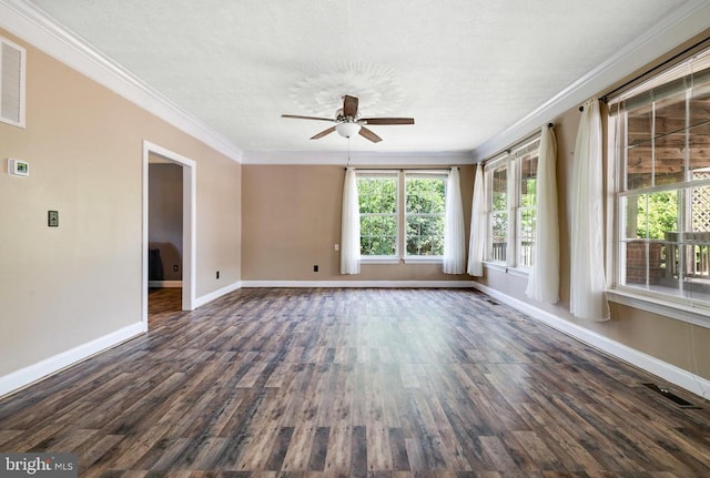 369 Eldon Yates Dr, Stanley, VA 22851 - spare room with crown molding, wood finished floors, and a ceiling fan