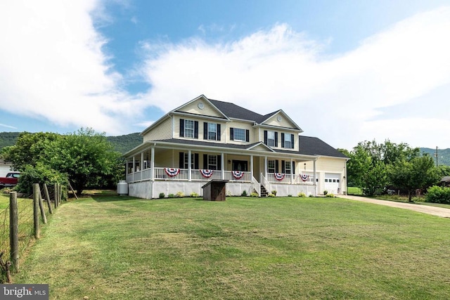 369 Eldon Yates Dr, Stanley, VA 22851 - view of front of house with a porch, an attached garage, and concrete driveway