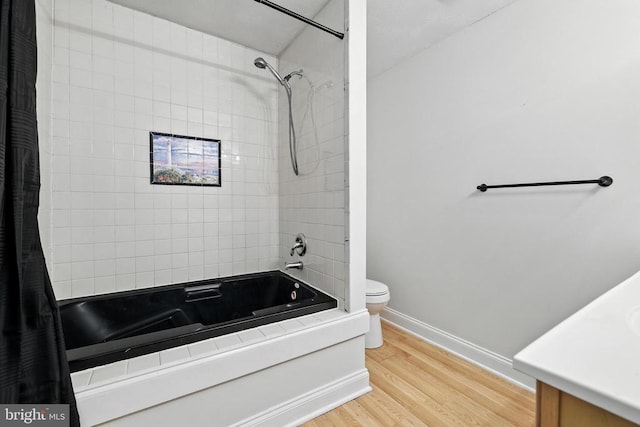 369 Eldon Yates Dr, Stanley, VA 22851 - full bathroom featuring wood finished floors, shower / tub combo with curtain, and vanity
