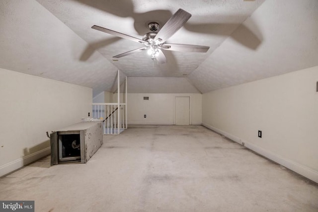 369 Eldon Yates Dr, Stanley, VA 22851 - additional living space featuring lofted ceiling, carpet, and ceiling fan
