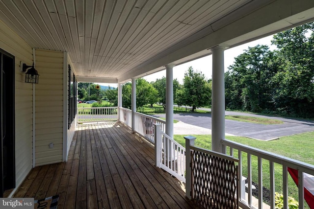 369 Eldon Yates Dr, Stanley, VA 22851 - porch with view of scattered trees