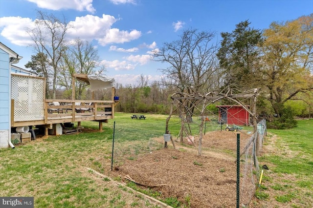8952 Courthouse Rd, Spotsylvania, VA 22553 - view of grassy yard with a deck and an outdoor structure