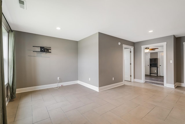 17 Mcilwee Ln, Staunton, VA 24401 - unfurnished room with baseboards, ceiling fan, recessed lighting, and light tile patterned floors