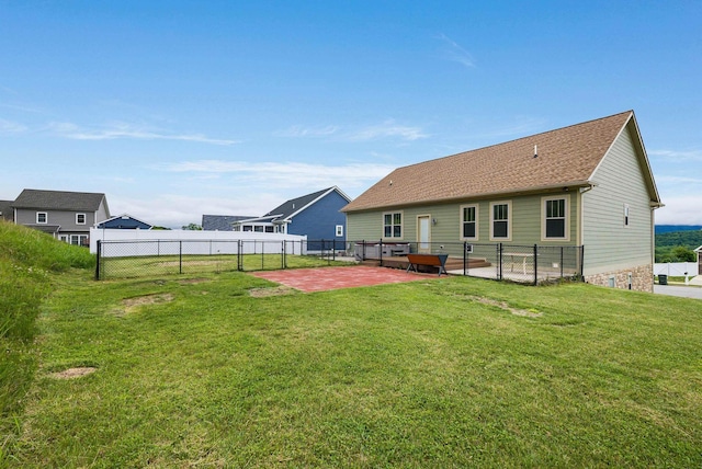 17 Mcilwee Ln, Staunton, VA 24401 - back of house with a patio area and roof with shingles