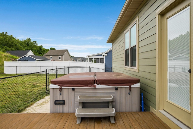 17 Mcilwee Ln, Staunton, VA 24401 - wooden deck featuring a hot tub and a residential view