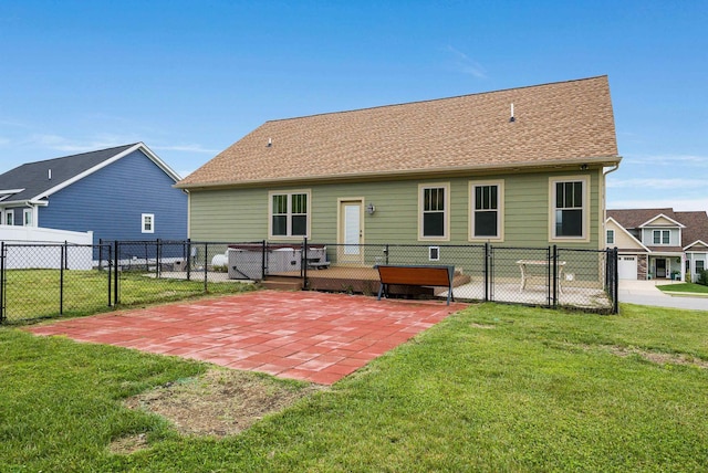 17 Mcilwee Ln, Staunton, VA 24401 - back of property with a gate, a patio area, and a shingled roof