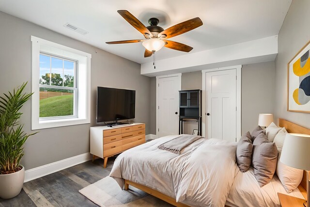 17 Mcilwee Ln, Staunton, VA 24401 - bedroom featuring dark wood-type flooring and a ceiling fan