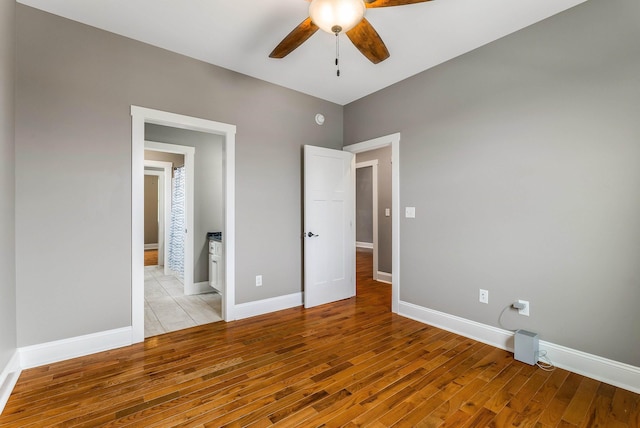 17 Mcilwee Ln, Staunton, VA 24401 - unfurnished bedroom with light wood-style floors, baseboards, and ceiling fan