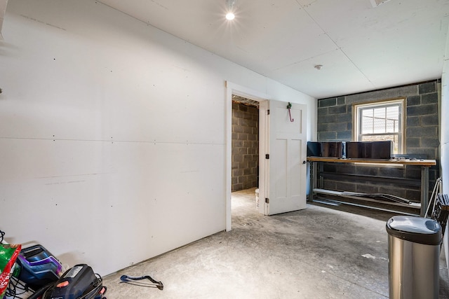 17 Mcilwee Ln, Staunton, VA 24401 - misc room with unfinished concrete floors and concrete block wall