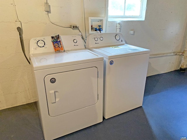 239 Shamrock Rd, Charlottesville, VA 22903 - washroom featuring washing machine and clothes dryer and concrete block wall