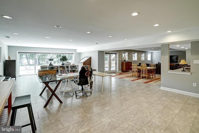 12400 Eustace Dr, Bumpass, VA 23024 - dining area featuring recessed lighting and light tile patterned floors