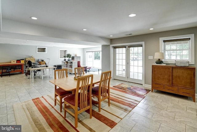 12400 Eustace Dr, Bumpass, VA 23024 - dining area with recessed lighting and light tile patterned flooring