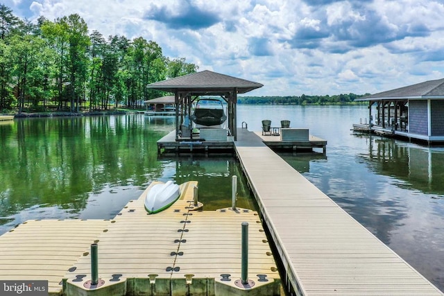 12400 Eustace Dr, Bumpass, VA 23024 - dock area with a water view and boat lift