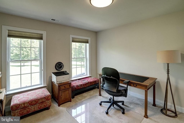12400 Eustace Dr, Bumpass, VA 23024 - office area featuring light carpet and baseboards