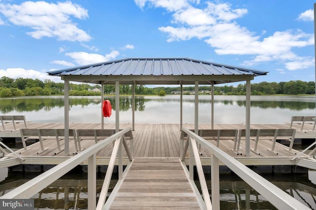  - dock area featuring a water view