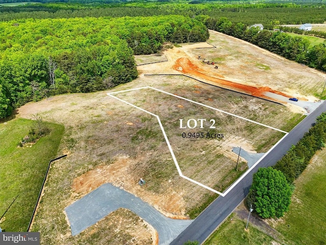 Richards Ferry Rd, Richardsville, VA 22736 - aerial view of property's location with property parcel outlined and a heavily wooded area