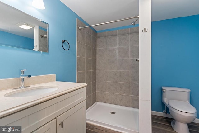 236 Laurel Dr, Madison, VA 22727 - full bath featuring vanity, tiled shower, and wood finished floors