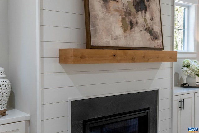 room details with a fireplace