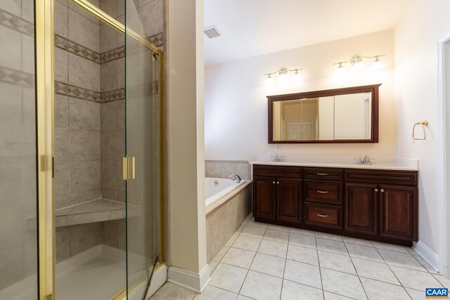 278 Foxmoor Rd, Troy, VA 22974 - full bath with a sink, a shower stall, tile patterned floors, a garden tub, and double vanity