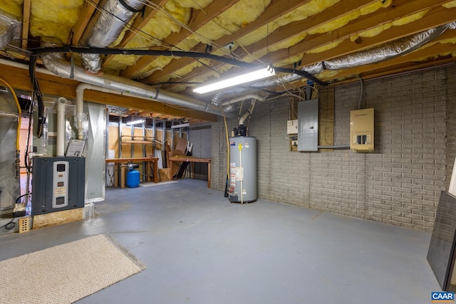 278 Foxmoor Rd, Troy, VA 22974 - unfinished below grade area with electric panel and gas water heater