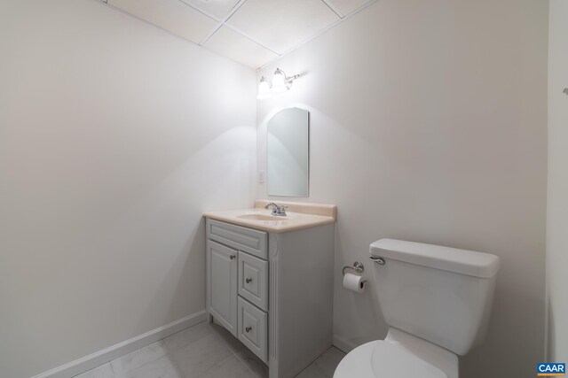 278 Foxmoor Rd, Troy, VA 22974 - bathroom featuring vanity, toilet, marble finish floor, and baseboards