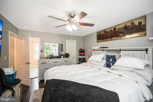 11714 Falcon Ridge Dr, Fredericksburg, VA 22407 - bedroom featuring dark wood-style floors and ceiling fan