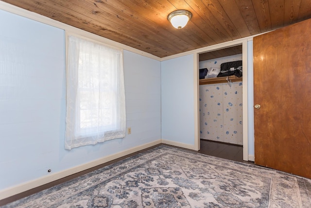 358 County Line Ln, Broadway, VA 22815 - spare room featuring wood ceiling, baseboards, and wood finished floors