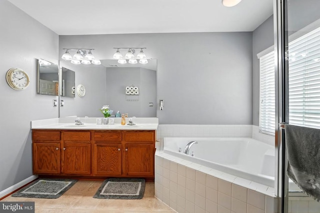 230 Whitworth Dr, Culpeper, VA 22701 - full bathroom with a garden tub and double vanity