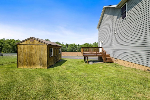324 Rustic Ave, Broadway, VA 22815 - view of yard with a wooden deck and an outbuilding