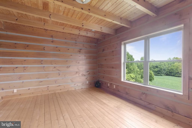 6403 Zachary Taylor Hwy, Culpeper, VA 22701 - spare room with beam ceiling, wooden ceiling, and hardwood / wood-style flooring