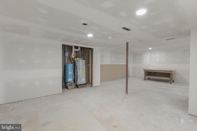 6403 Zachary Taylor Hwy, Culpeper, VA 22701 - unfinished below grade area with electric water heater, water heater, and recessed lighting