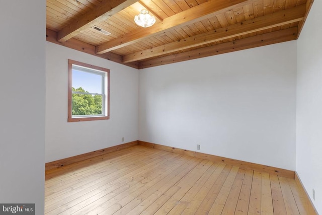 6403 Zachary Taylor Hwy, Culpeper, VA 22701 - unfurnished room with beam ceiling, baseboards, hardwood / wood-style floors, and wooden ceiling