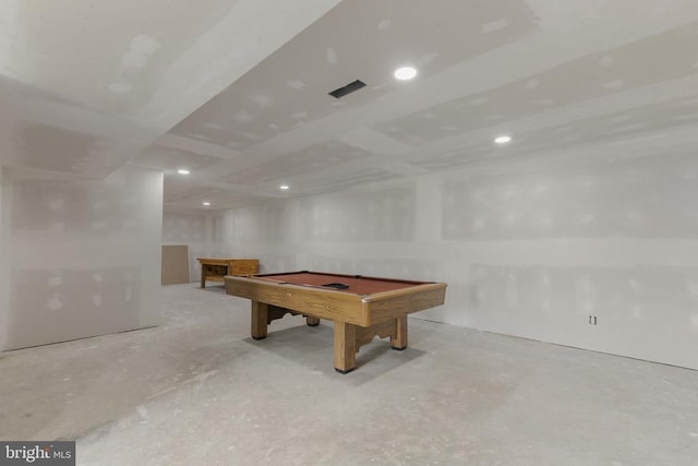 6403 Zachary Taylor Hwy, Culpeper, VA 22701 - rec room with unfinished concrete flooring, pool table, and recessed lighting