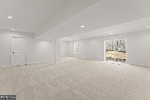 6000 Bills Rd, Mineral, VA 23117 - basement with recessed lighting, light carpet, baseboards, and healthy amount of natural light