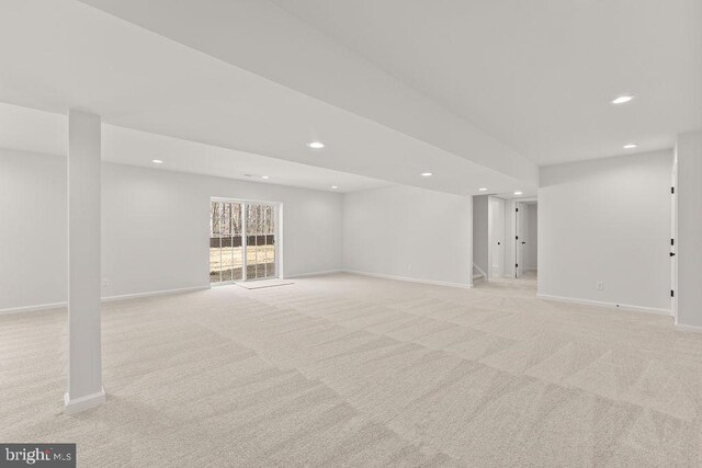 6000 Bills Rd, Mineral, VA 23117 - basement featuring recessed lighting, baseboards, and light colored carpet