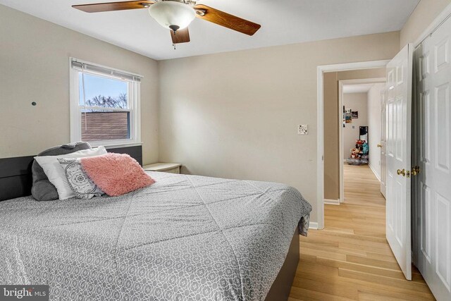 9150 James Madison Hwy, Warrenton, VA 20186 - bedroom featuring light wood finished floors and a ceiling fan