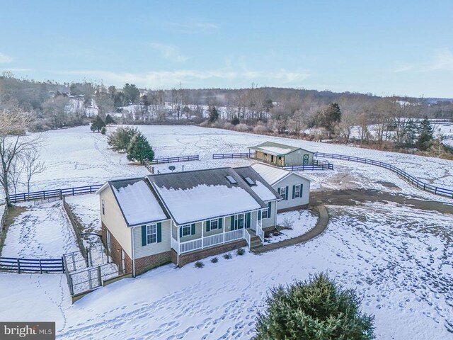 view of snowy aerial view