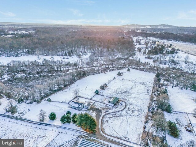 view of snowy aerial view