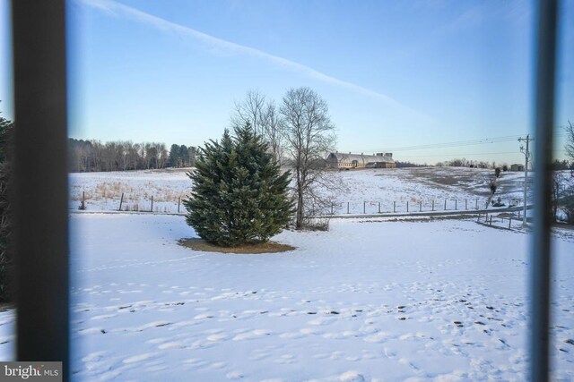 view of yard covered in snow