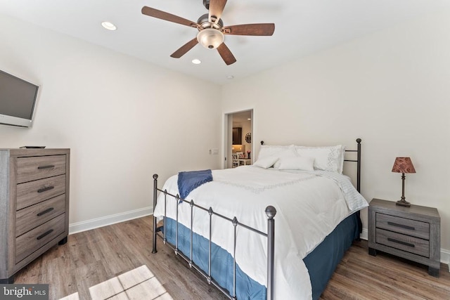1315 Eastover Pkwy, Locust Grove, VA 22508 - bedroom with wood finished floors, recessed lighting, and a ceiling fan