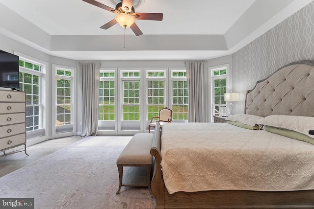 7308 Glenhaven Dr, Fredericksburg, VA 22407 - bedroom with access to outside and ceiling fan