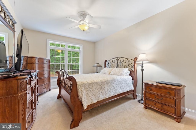 7308 Glenhaven Dr, Fredericksburg, VA 22407 - bedroom featuring light colored carpet and ceiling fan