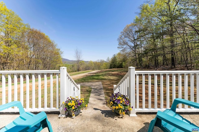 817 Brownings Cv, Shipman, VA 22971 - view of patio / terrace featuring a mountain view