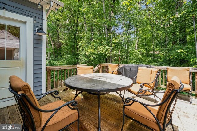 12811 Flintlock Dr, Spotsylvania, VA 22551 - wooden terrace featuring outdoor dining area