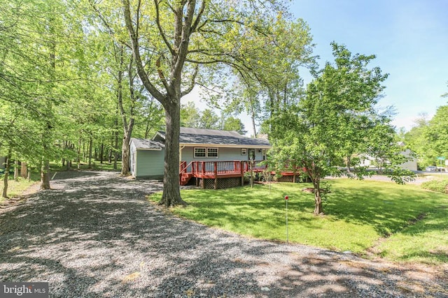 100 Musket Ln, Locust Grove, VA 22508 - view of front of house with a deck and a front lawn
