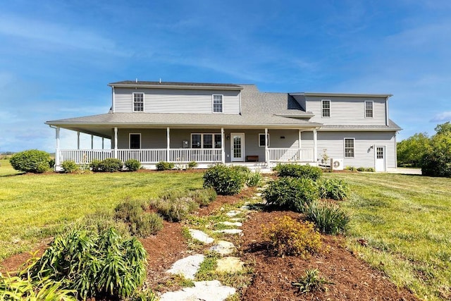 1916 Tinkling Spring Rd, Stuarts Draft, VA 24477 - back of property with a yard, roof with shingles, and covered porch