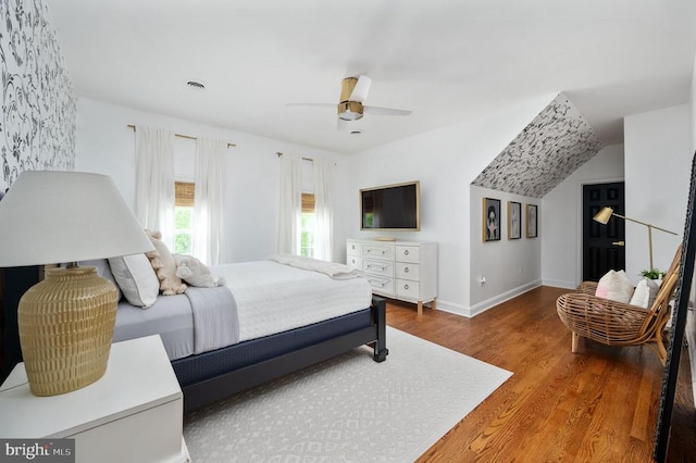 13904 Hunting Run Dr, Fredericksburg, VA 22407 - bedroom featuring wood finished floors, baseboards, and ceiling fan