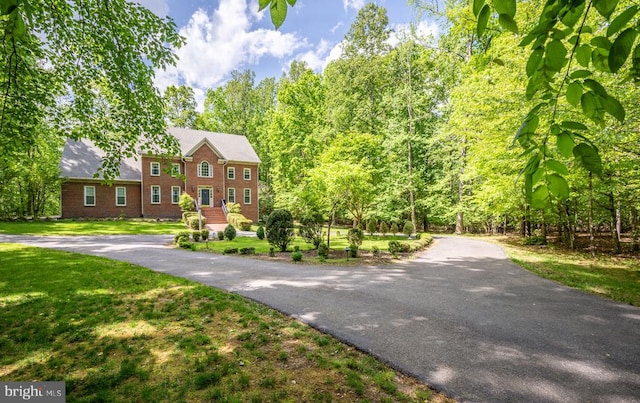 13904 Hunting Run Dr, Fredericksburg, VA 22407 - view of front of house with a front lawn and brick siding