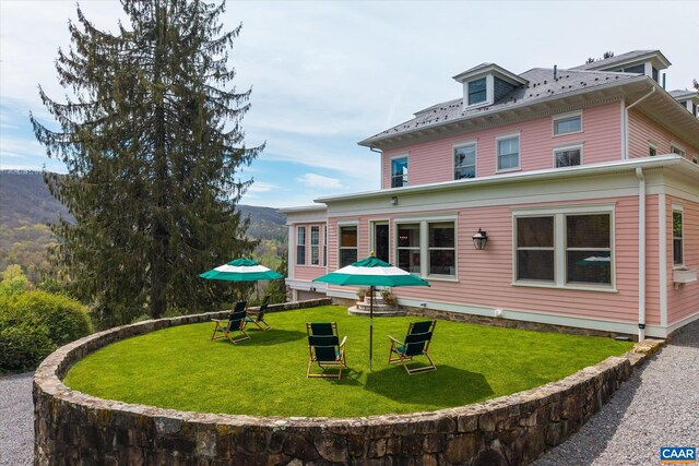 356 Routier Hill Rd, Hot Springs, VA 24445 - back of house featuring a lawn and a mountain view